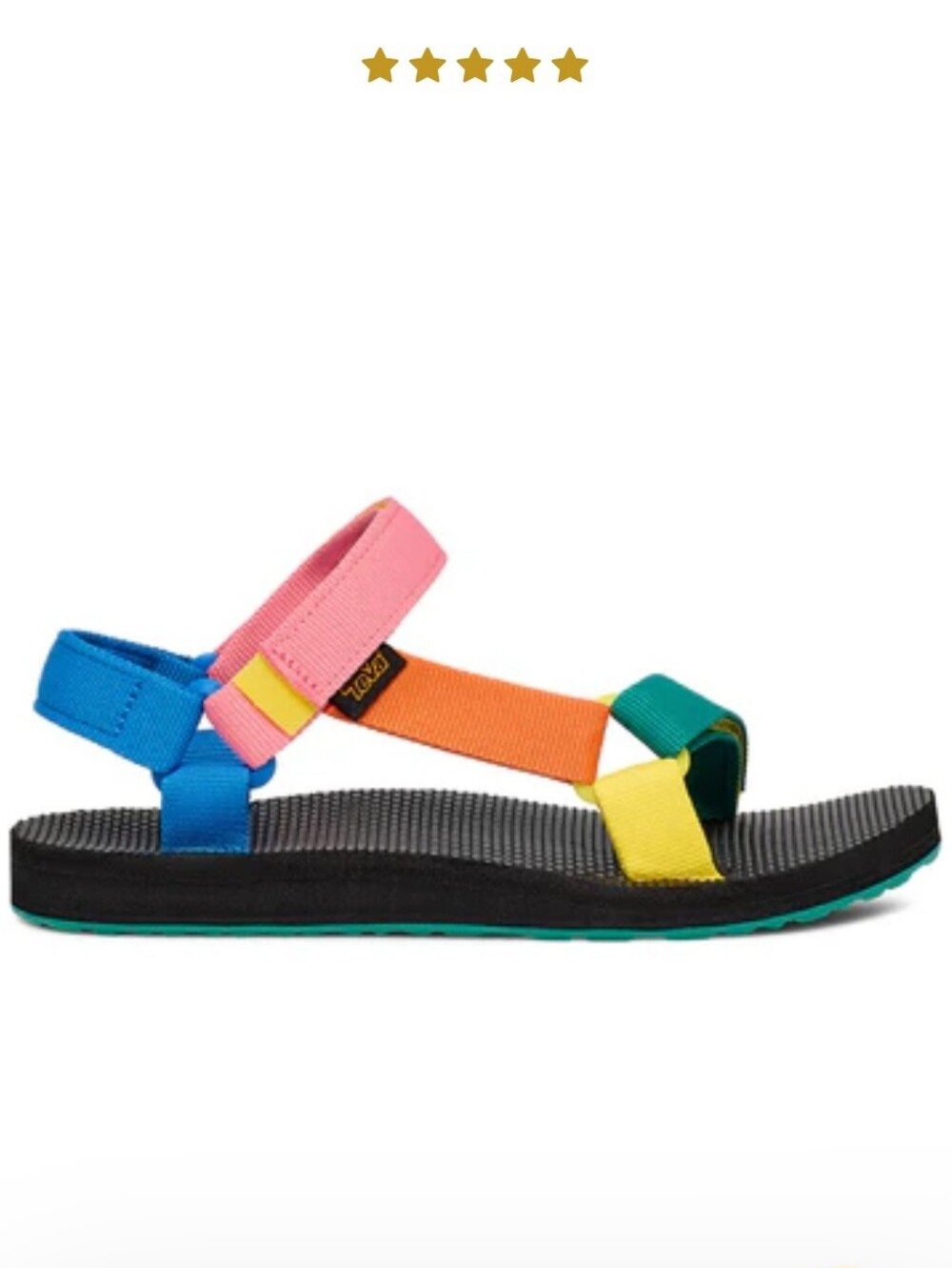 Teva Multicolor Strap Sandals - Blue Pink Orange Yellow Green